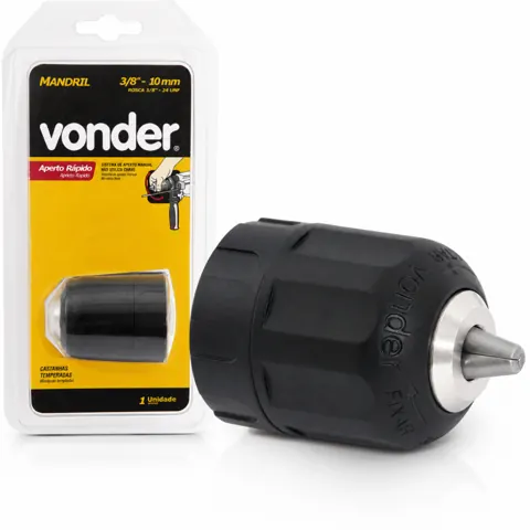 Foto do anúncio: Mandril 3/8 10mm Vonder Aperto Rápido Sem Chave Rosca 24unf Para Furadeira E Parafusadeira Universal