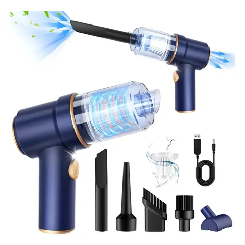 Foto do anúncio: Mini Aspirador De Pó Portatil Recarregavel Automotivo 3 Em 1 Cor Azul-marinho