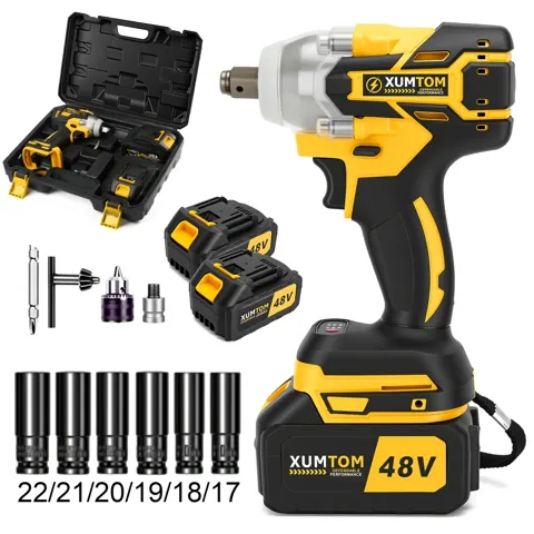 Foto do anúncio: Chave De Impacto 48V Eletrica Profissional Brushless Parafusadeira Furadeira 450NM 2 Baterias Maleta