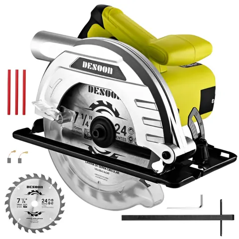 Foto do anúncio: Serra Circular Elétrica 1400w Profissional 5500rpm Com Lápis Disco 185mm E Guia Para Carpinteiro Marceneiro Desoon