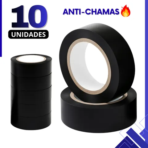 Foto do anúncio: Kit 10 Fita Isolante Anti Chamas 5 Metros Para Instalação Elétrica Durável e Segura