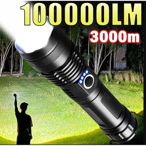 Foto do anúncio: Lanterna Tática WUDI T9 P50 Super Luminosa Recarregável USB Ideal Para Sitio Fazenda AcampamentoCamping SegurançaNoturna