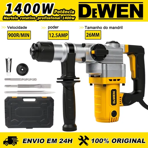 Foto do anúncio: Martelete Rotativo Rompedor 4 em 1 4950 RPM Mandril Bivolt para Perfuração e Martelamento Com Kit e Maleta