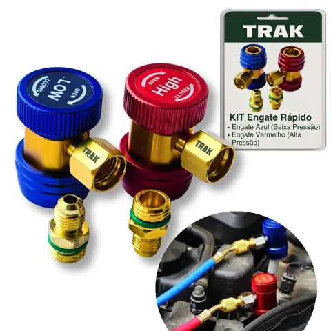 Foto do anúncio: Kit Engate Rápido Automotivo R134a Alta Baixa Pressão Manifold 1/4 SAE Ar Condicionado Automotivo Carga Gás Refrigeração