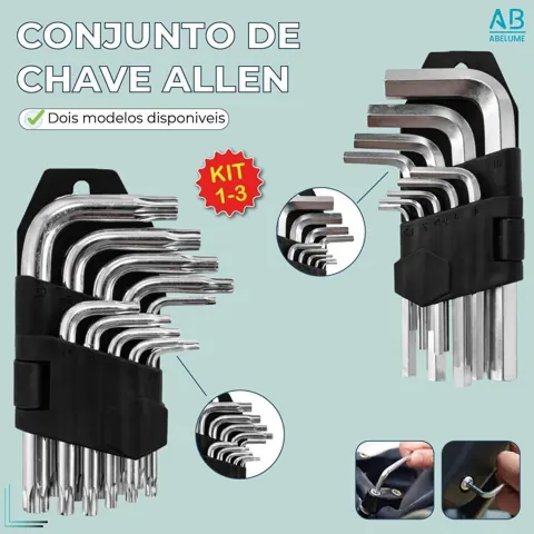Foto do anúncio: Jogo de Chave Allen Torx Pequena Aço Profissional 9 Peças para Parafuso Hexagonal