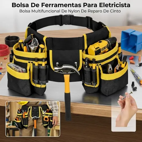 Foto do anúncio: Bolsa De Ferramentas Para Eletricista, Bolsa Multifuncional De Nylon De Reparo De Cinto
