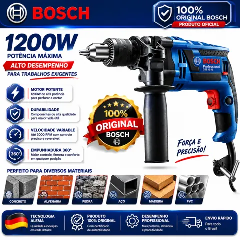 Foto do anúncio: Furadeira Parafusadeira bosch 220V furadeira de impacto 1200W Auto Reverso de Impacto Profissional