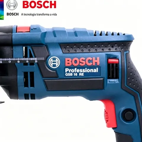 Foto do anúncio: Furadeira Elétrica de Impacto GSB 16 RE Bosch 1300W, mandril 1/2 polegada, uso pesado profissional, com caixa de papelão