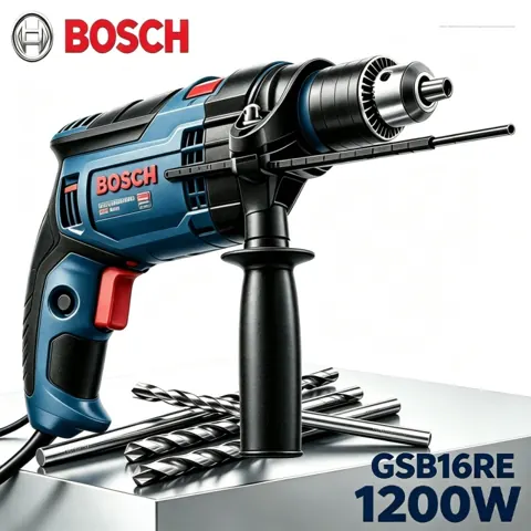 Foto do anúncio: 2. Bosch GSB 16 RE Furadeira de Impacto 1250W, mandril 1/2", ferramenta profissional robusta, inclusa caixa de papelão