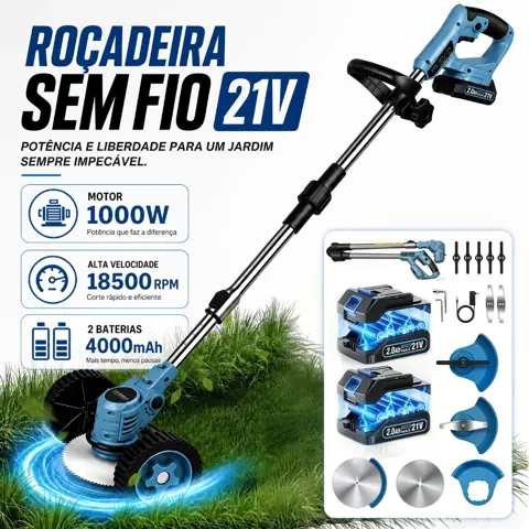 Foto do anúncio: Máquina de Cortar Grama Roçadeira Elétrica Sem Fio 21V 18500RPM Para Jardim Dobevi