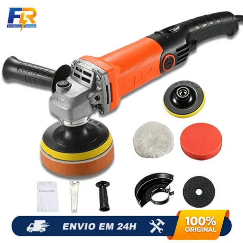 Foto do anúncio: Politriz Automotiva Profissional 1150W 125mm Polimento e Lixamento Kit com Acessórios para Carros e Marcenaria