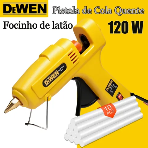 Foto do anúncio: Pistola de Cola Quente Profissional Não Pinga 120W+10 Bastões Para Artesanato Com Secagem Rápida Para Seu DIY