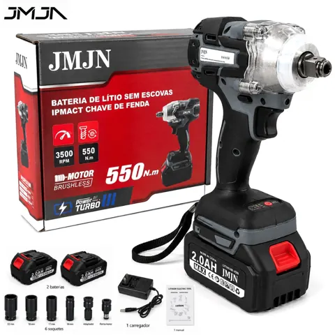 Foto do anúncio: JMJN Chave de Impacto Eletrica 48V 550Nm Parafusadeira Furadeira Brushless Sem Fio 2 Baterias 1/2