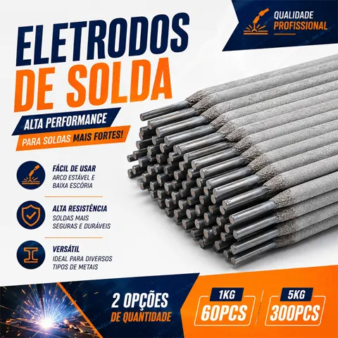 Foto do anúncio: Eletrodo Serralheiro 6013 2,5mm Pacote 1kg e 5kg Profissional Para Solda Elétrica em Ferro e Aço
