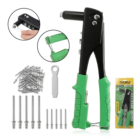 Foto do anúncio: KIT Rebitador Manual Profissional Rebitadeira Alicate 4 Bicos + 50 Rebites RYOKU