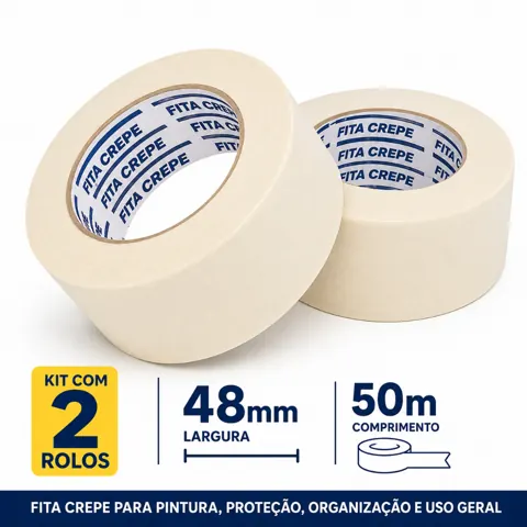 Foto do anúncio: Fita Crepe 18mm 24mm 48mm- KIT 2 / 4/ 6 Unidades