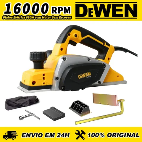 Foto do anúncio: Plaina Elétrica 680W 16000RPM com Motor Sem Escovas Alta Eficiência e Ajuste Micro-Controle 0,01mm