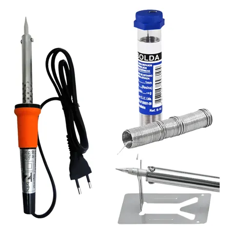 Foto do anúncio: Kit Ferro De Solda Soldador Soldar + Tubete Estanho De Solda em Fio