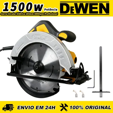 Foto do anúncio: Serra Circular Elétrica 185mm 1500W 5000rpm Profissional com Guia Paralela e Sistema de Segurança Duplo