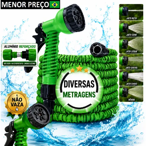 Foto do anúncio: Mangueira Magica 30 Metros Expansível Com Esguicho 7 Jatos Engate Rápido Jardim - Oferta