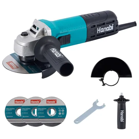 Foto do anúncio: Esmerilhadeira Lixadeira Angular 880W 115mm 11000RPM Hanabi Profissional com 3 Discos