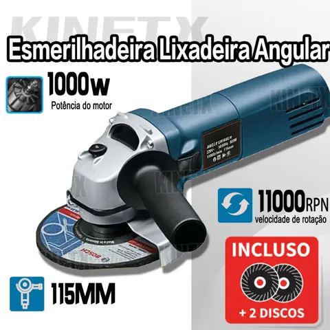 Foto do anúncio: Esmerilhadeira Angular e Lixadeira 1000W 4.1/2 115mm Profissional 11000rpm 110V/220V Promoção