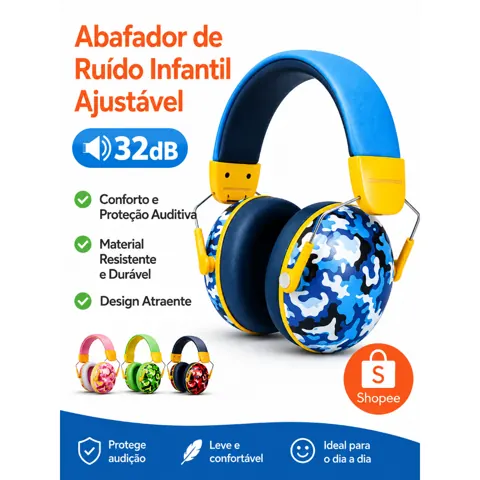 Foto do anúncio: Abafador Ruído Proteção Auricular Concha Auditivo Autista Atenua Segurança Autismo Adultos e crianças LEF-1219