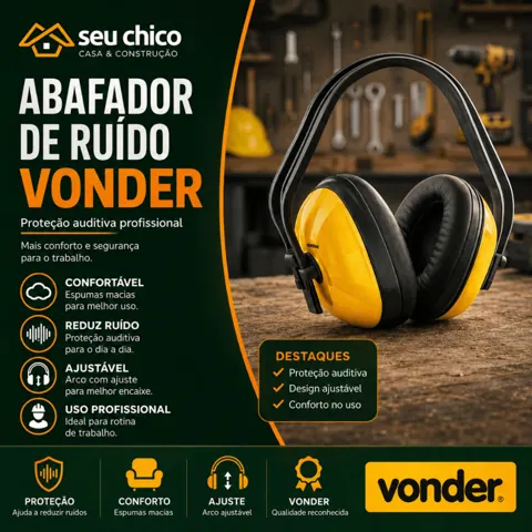 Foto do anúncio: Abafador De Ruídos Tipo Concha 10DB ARV 100 VONDER Protetor Ouvido Epi Protetor Auricular