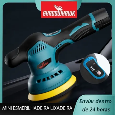Foto do anúncio: Lixadeira Orbital 18V Sem Fio 380W 8 Velocidades 3800 a 5000 RPM Bivolt 2 Baterias e Acessórios