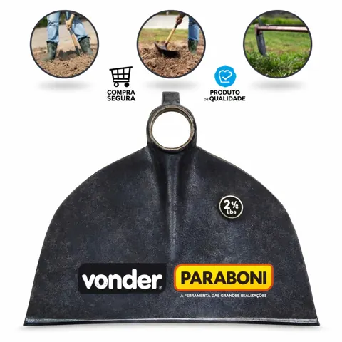 Foto do anúncio: Enxada Larga 2,5L Paraboni Sem Cabo Aço Carbono Capinar Carpinar Terra Pedra Jardim Construção