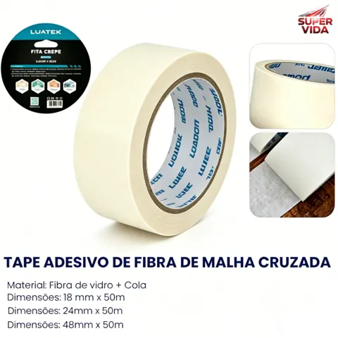 Foto do anúncio: Fita Crepe Adesiva para Pintura 50M-18/24/48MM Resistente Sem Resíduos