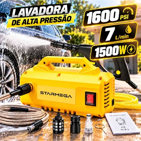 Foto do anúncio: STARMEGA 1500W Lavadora Alta Pressão 7L 2400r/min, Limpeza Carro Moto Doméstica Comercial