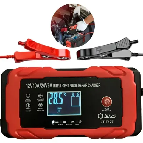 Foto do anúncio: Carregador De Bateria Automotiva 12V 10A / 24V 5A Inteligente Portátil Carro Moto Caminhão Bivolt Digital