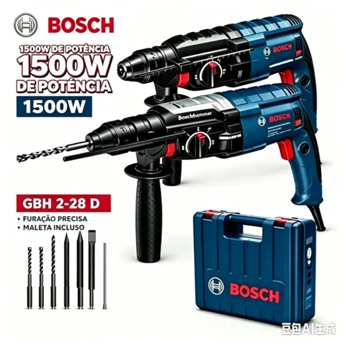Foto do anúncio: Martelete Rotativo Bosch GBH 2-28D Furadeira de Impacto 1500W 3.2J Profissional SDS Plus caixa de ferramentas completa