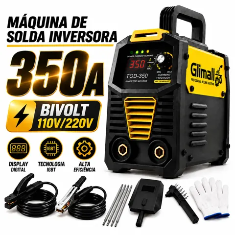 Foto do anúncio: Máquina de Solda Inversora 350A Bivolt 110V/220V com Display Digital IGBT Kit Completo Eletrodos e Acessórios