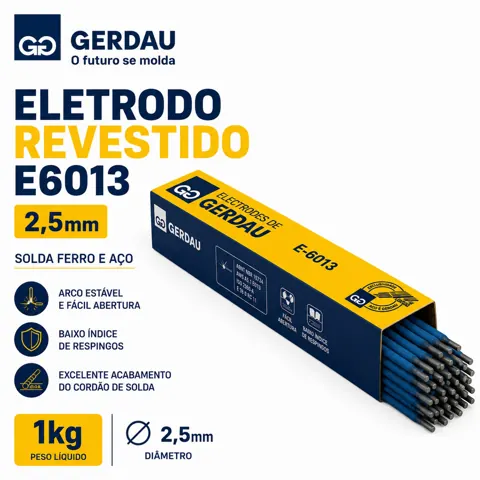 Foto do anúncio: Eletrodo Revestido E6013 2,5mm 1kg Solda Ferro Aço Gerdau