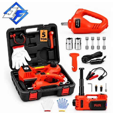 Foto do anúncio: Kit De Macaco Elétrico Para Carro 5t 12v Caixa de Ferramentas Portátil com Luz LED de Emergência de Chave De Impacto