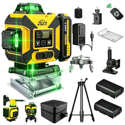Foto do anúncio: Nível Laser Verde 12/16 Linhas Autonivelante 360° - Recarregável com Controle Remoto 3D/4D Profissional