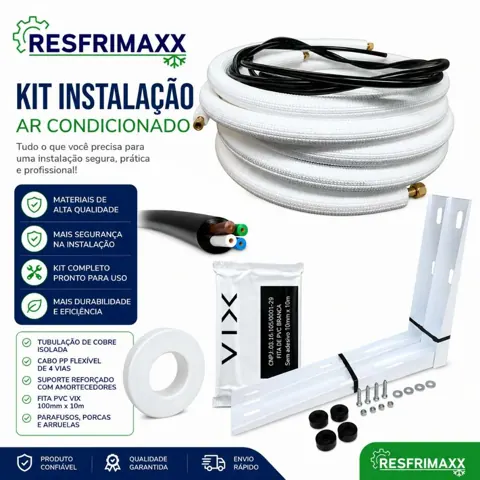 Foto do anúncio: Kit Instalação Completo Para Ar Condicionado Split com Tubulação 1/4" e 3/8" para 9000 a 12000 BTUs.