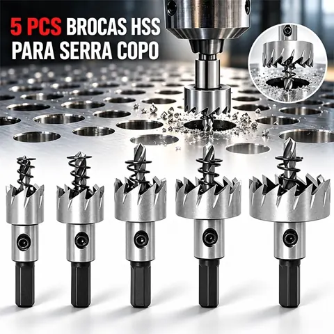 Foto do anúncio: Kit 5 Brocas Serra Copo Furar Metal Aço Ferro 16 a 32mm perfura aço, ferro e metal