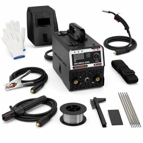 Foto do anúncio: Máquina de Solda Inversora 300A Bivolt 110V/220V 2 em 1 MIG MMA Sem Gás com Tocha MIG Kit Completo