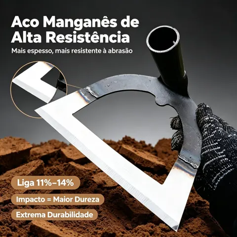 Foto do anúncio: Enxada Vazada 26 cm Enxada Oco Aço Manganês Capine Fácil Capina Sem O Cabo Prateado oca