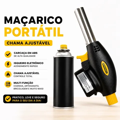 Foto do anúncio: KIT Maçarico Portátil com Acendimento Eletrônico e Regulagem de Chama