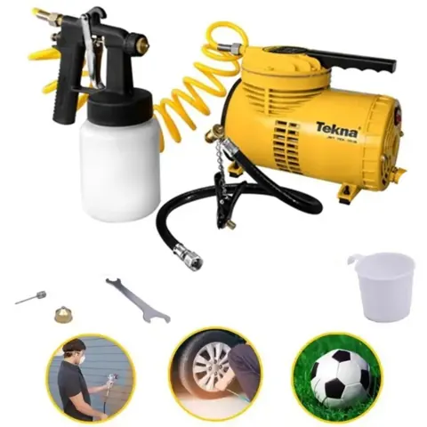 Foto do anúncio: Compressor de Ar Direto 40 PSI 1/4 HP com Kit BIVOLT CD12151BK TEKNA